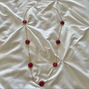 Turkish gold and burgundy stone necklace